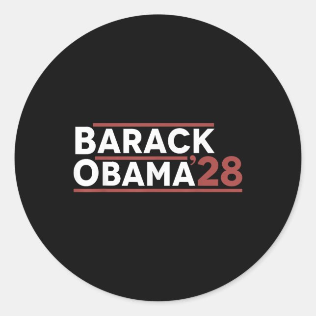 Pegatina Redonda Barack Obama 2028 (Anverso)