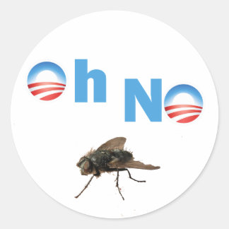 Pegatina Redonda Barack Obama el asesino de la mosca