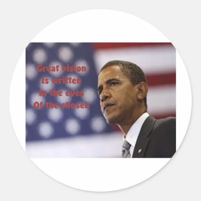 Pegatina Redonda Barack Obama elegido (Anverso)
