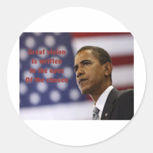 Pegatina Redonda Barack Obama elegido