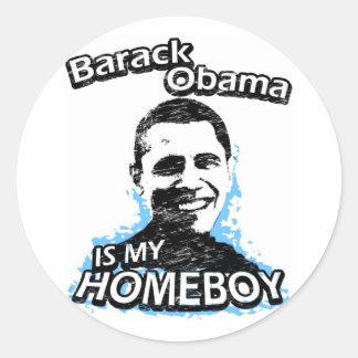 Pegatina Redonda Barack Obama es mi muchacho