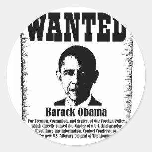 Pegatina Redonda Barack Obama quiso el poster