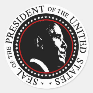 Pegatina Redonda Barack Obama Seal
