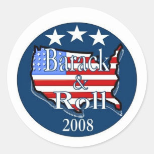 Pegatina Redonda barack y roll