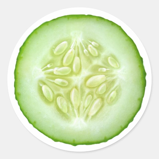 Pegatina Redonda Baraja de pepino (Anverso)