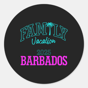 Pegatina Redonda Barb de vacaciones familiares de viaje de grupo Va