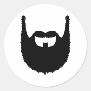 Pegatina Redonda Barba completa