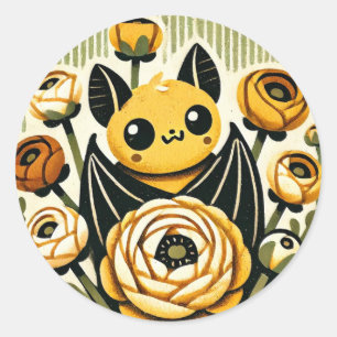 Pegatina Redonda Barba de flores