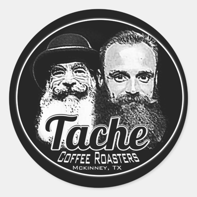 Pegatina Redonda Barba doble (Anverso)