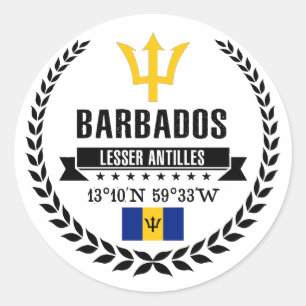 Pegatina Redonda Barbados