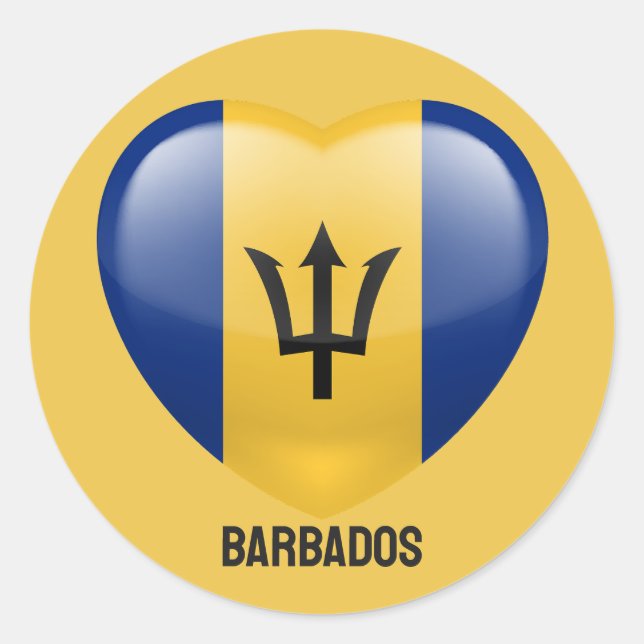 Pegatina Redonda Barbados Love (Anverso)
