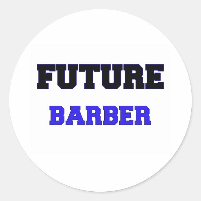 Pegatina Redonda Barber futuro (Anverso)
