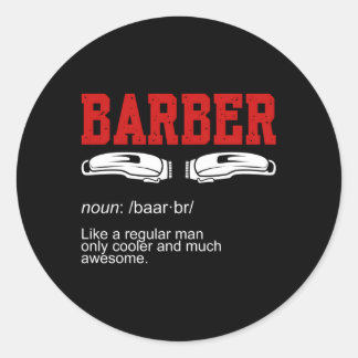 Pegatina Redonda Barber Noun