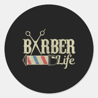 Pegatina Redonda Barber Pole Hairstylist Hairdresser