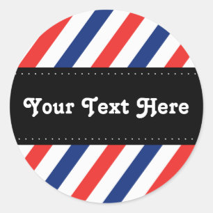 Pegatina Redonda Barber Stripes