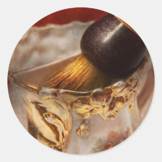 Pegatina Redonda Barbero - Afeitado - La belleza de la barbería