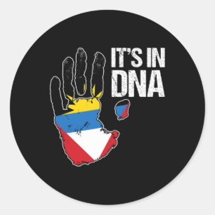 Pegatina Redonda Barbuda Antigua está en mi ADN Barbudan Antiguan F