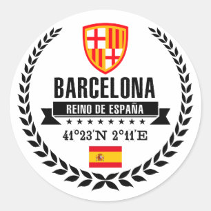 Pegatina Redonda Barcelona