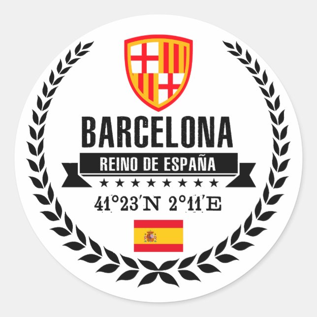 Pegatina Redonda Barcelona (Anverso)