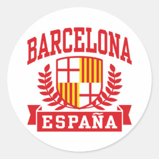 Pegatina Redonda Barcelona