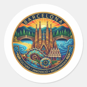 PEGATINA REDONDA BARCELONA