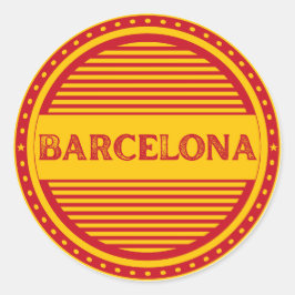 Pegatina Redonda Barcelona City Pride Emblem – Spanish Identity