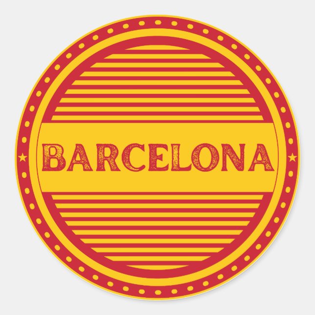 Pegatina Redonda Barcelona City Pride Emblem – Spanish Identity (Anverso)