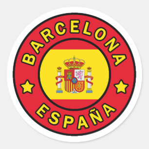 Pegatina Redonda Barcelona España