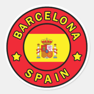 Pegatina Redonda Barcelona España