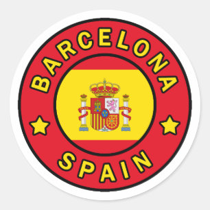 Pegatina Redonda Barcelona España