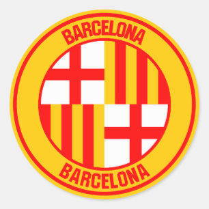 Pegatina Redonda Barcelona Round Emblem