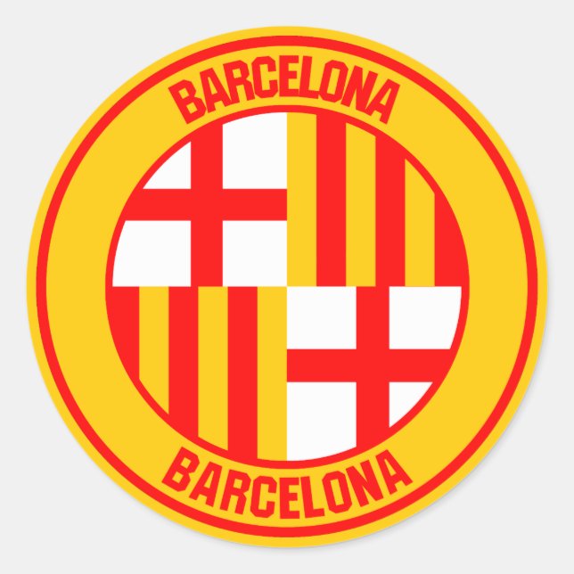 Pegatina Redonda Barcelona Round Emblem (Anverso)