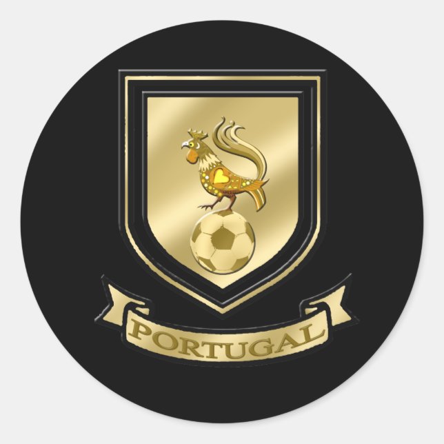 Pegatina Redonda Barcelos Brasão de Portugal (Anverso)