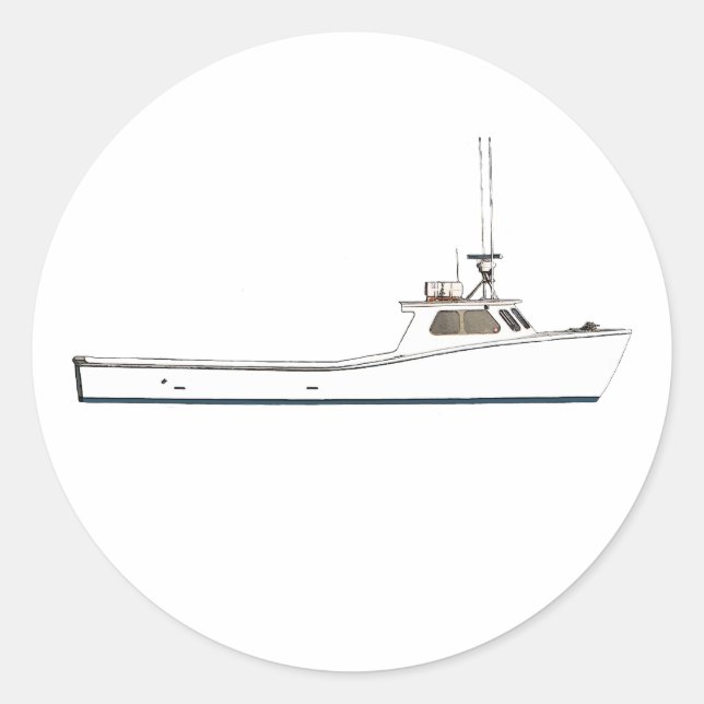 Pegatina Redonda Barco de la bahía de Chesapeake (Anverso)