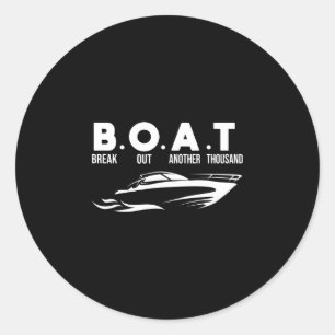 Pegatina Redonda Barco de navegación se sale otro mil