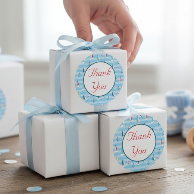 Pegatina Redonda Barco de Vela Náutico Gracias (Subido por el creador)