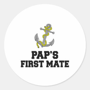 Pegatina Redonda Barco del primer compañero de Papá de los niños Ni