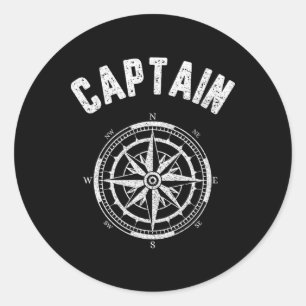 Pegatina Redonda Barco divertido camiseta retro regalo náutico Guay