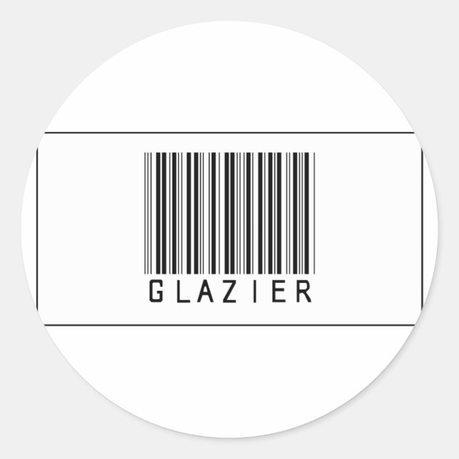 Pegatina Redonda Barcode Glazier (Anverso)