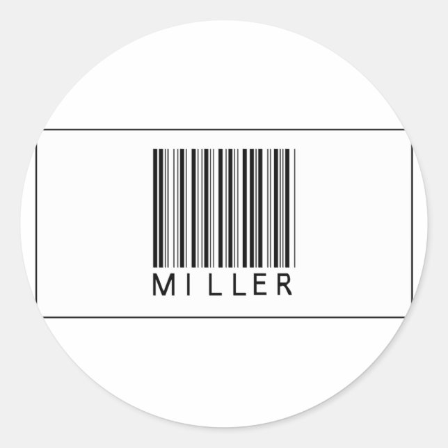 Pegatina Redonda Barcode Miller (Anverso)