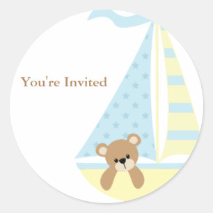 Pegatina Redonda Barcos de vela