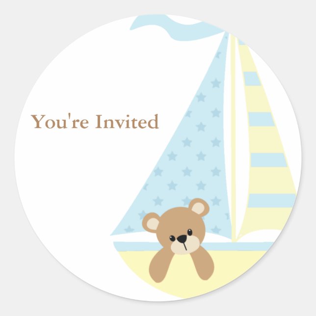 Pegatina Redonda Barcos de vela (Anverso)