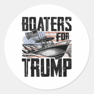 Pegatina Redonda Barcos para Trump _1