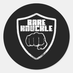 Pegatina Redonda Bare Knuckle Fighter Fighter Boxing Bareknuckle
