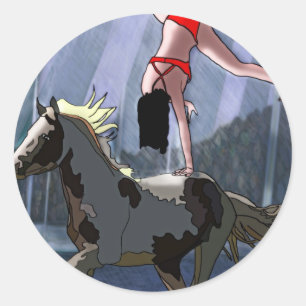 Pegatina Redonda Bareback Rider