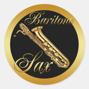 PEGATINA REDONDA BARITONE SAXOPHONE