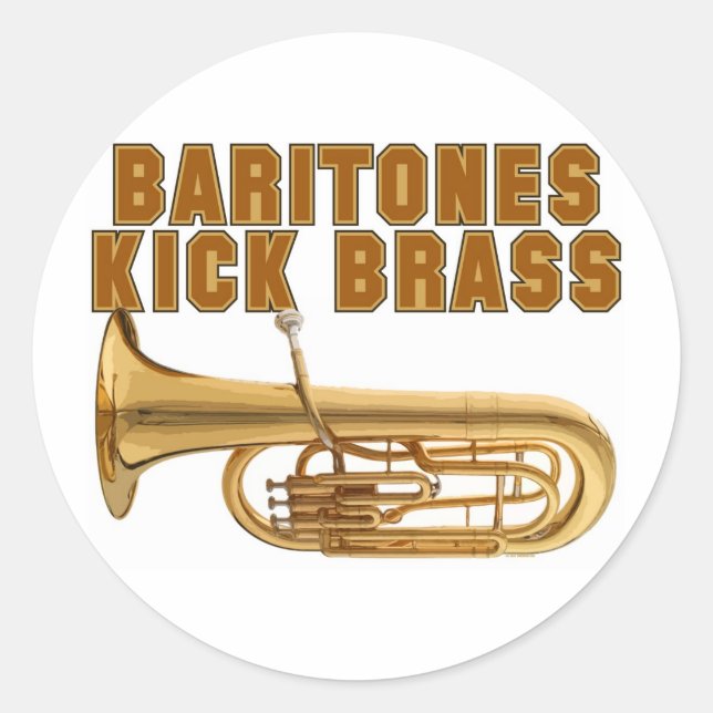 Pegatina Redonda Baritones Kick Brass (Anverso)
