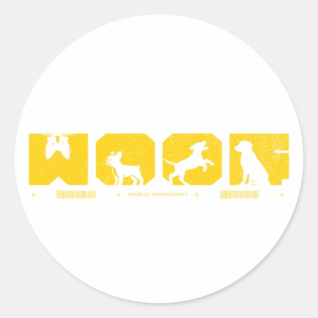 Pegatina Redonda Barking Good Style for Canine Lovers (Anverso)