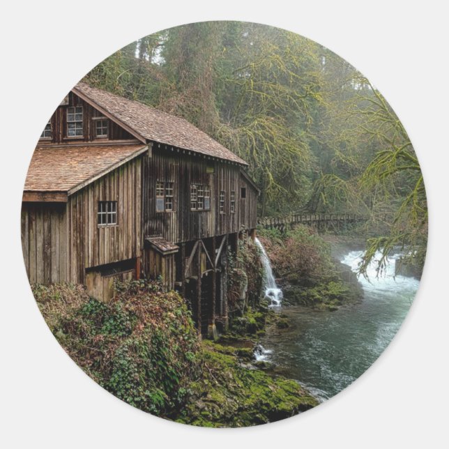 Pegatina Redonda Barn (Anverso)