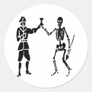 Pegatina Redonda Baronet Roberts-Negro